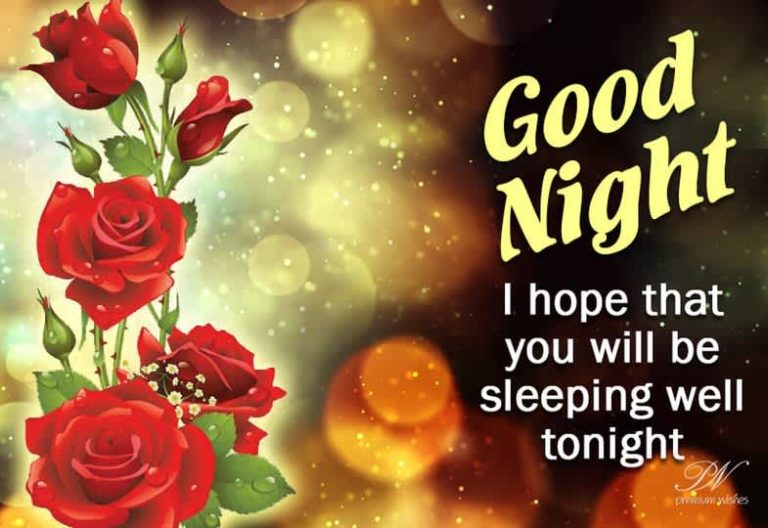 Good Night – I hope you will sleep well tonight Good Night – I hope you will sleep well tonight
