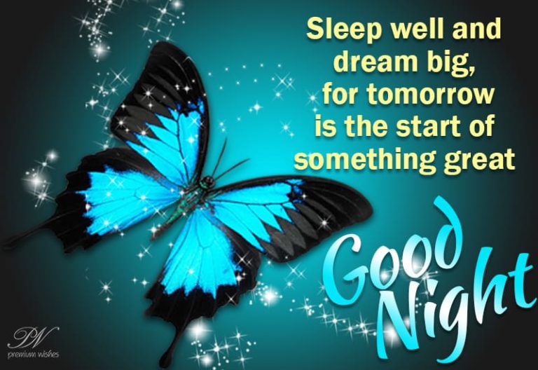 Sleep well and dream big for tomorrow is the start of something great – Good Night Sleep well and dream big for tomorrow is the start of something great – Good Night