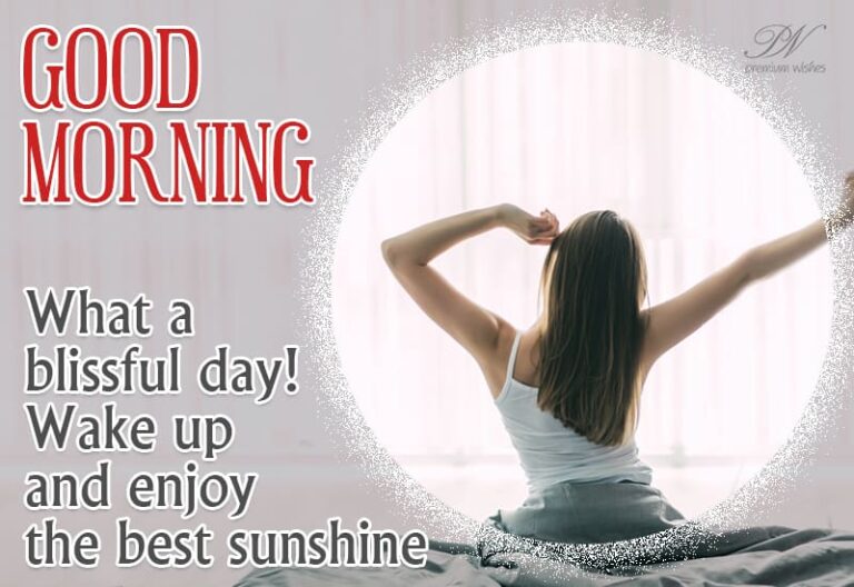 Good Morning – What a blissful day! Wake up and enjoy the best sunshine