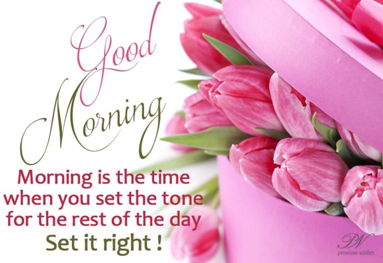 Good Morning – Morning is the time when you set the tone for the rest of the day – Set it right Good Morning – Morning is the time when you set the tone for the rest of the day – Set it right