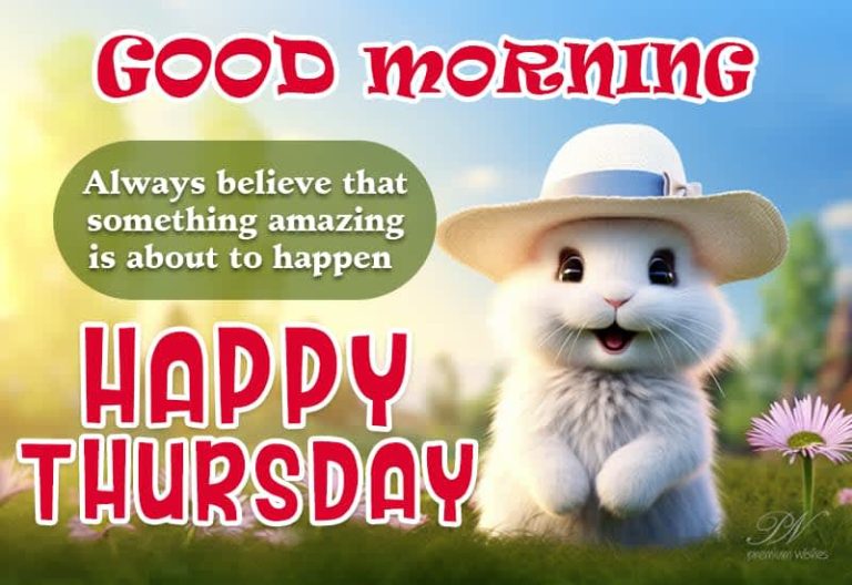 Good Morning – Always believe that something amazing is about to happen – Happy Thursday