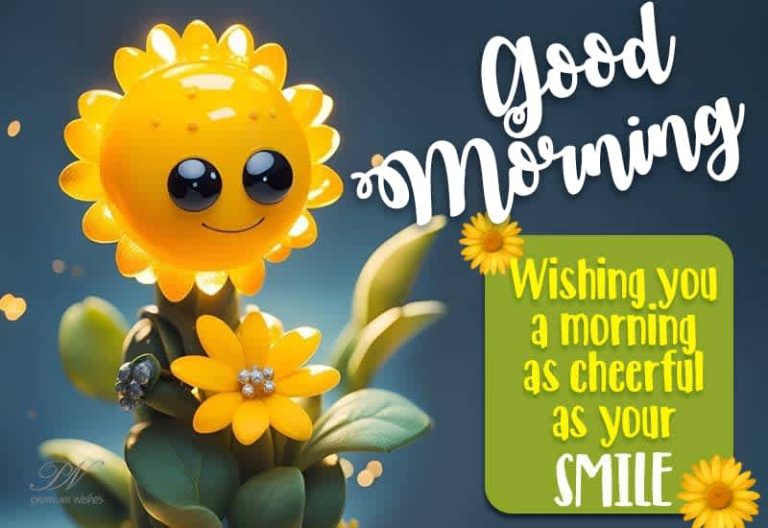 Good Morning – Wishing you a morning as cheerful as your smile