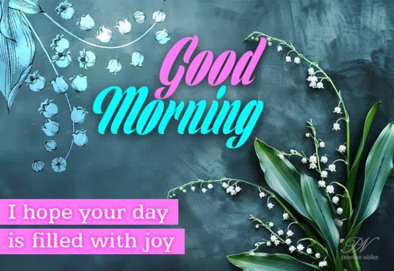 Good Morning – I hope your day is filled with joy