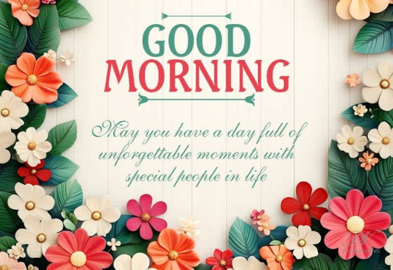 Good Morning – May you have day full of unforgettable moments with special people in life