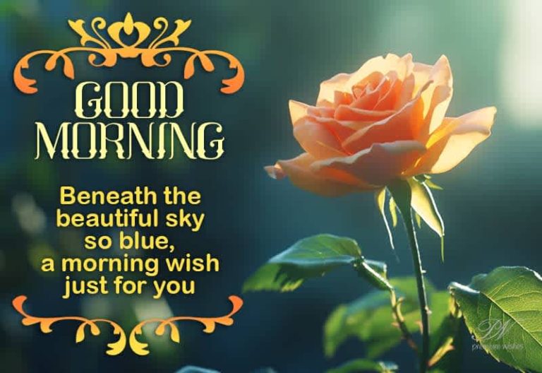 Good Morning – Beneath the beautiful sky so blue, a morning wish just for you
